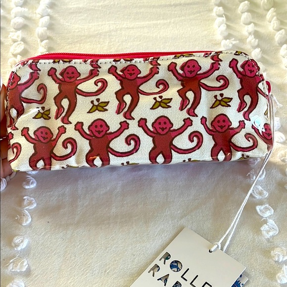 Roller Rabbit pink monkey makeup bag - Picture 2 of 6